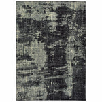 9inches x 12inches Black Ivory Machine Woven Abstract Indoor Area Rug