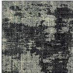 9inches x 12inches Black Ivory Machine Woven Abstract Indoor Area Rug
