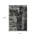 9inches x 12inches Black Ivory Machine Woven Abstract Indoor Area Rug