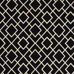 9inches x 12inches Black Ivory Machine Woven Geometric Diamonds Indoor Area Rug