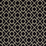 9inches x 12inches Black Ivory Machine Woven Geometric Diamonds Indoor Area Rug