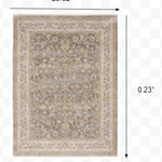 2inches x 3inches Beige Grey Machine Woven Oriental Indoor Area Rug