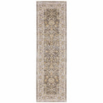 8inches Beige Grey Machine Woven Oriental Indoor Runner Rug