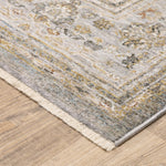 8inches Beige Grey Machine Woven Oriental Indoor Runner Rug
