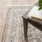 8inches Beige Grey Machine Woven Oriental Indoor Runner Rug