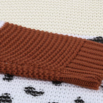 Orange Turtleneck Splicing Chunky Knit Pullover Sweater