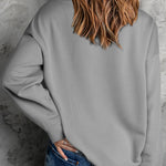 Black Crew Neck Ribbed Oversized Sweatshirt