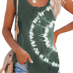Green Tie-dye Print Tank Top