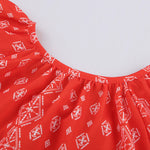 Khaki V-neck Short Sleeve Fashion Print Fantasy Fluttering Blouse