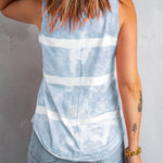 Green Tie-dye Print Tank Top