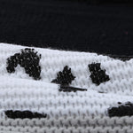 Orange Turtleneck Splicing Chunky Knit Pullover Sweater