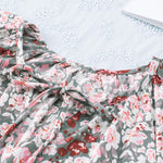 Khaki V-neck Short Sleeve Fashion Print Fantasy Fluttering Blouse