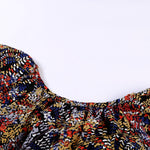 Khaki V-neck Short Sleeve Fashion Print Fantasy Fluttering Blouse