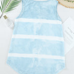Green Tie-dye Print Tank Top