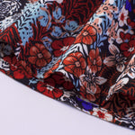 Khaki V-neck Short Sleeve Fashion Print Fantasy Fluttering Blouse