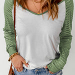 Leopard Print Patchwork Mesh Long Sleeve Top