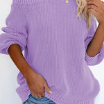 Blue Cool Breeze Cotton Cold Shoulder Sweater