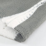 Khaki Striped Colorblock V Neck Knitted Sweater