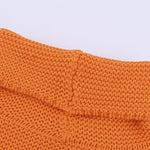 Orange Turtleneck Splicing Chunky Knit Pullover Sweater