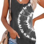 Green Tie-dye Print Tank Top