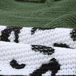 Orange Turtleneck Splicing Chunky Knit Pullover Sweater