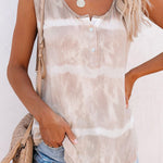 Green Tie-dye Print Tank Top