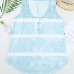 Green Tie-dye Print Tank Top