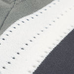 Khaki Striped Colorblock V Neck Knitted Sweater