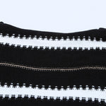 Apricot V Neck Stripes Colorblock Button Cardigan