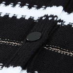 Apricot V Neck Stripes Colorblock Button Cardigan