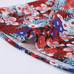 Khaki V-neck Short Sleeve Fashion Print Fantasy Fluttering Blouse