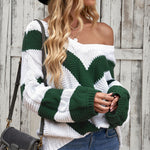 Black Color Block Drop Shoulder Oversize Sweater