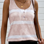 Green Tie-dye Print Tank Top