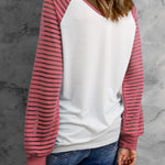 Leopard Print Patchwork Mesh Long Sleeve Top