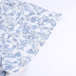 Khaki V-neck Short Sleeve Fashion Print Fantasy Fluttering Blouse