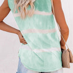 Green Tie-dye Print Tank Top