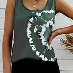 Green Tie-dye Print Tank Top