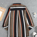Red Blue Striped Modern Women Shirt