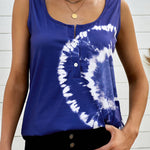 Green Tie-dye Print Tank Top