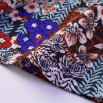 Khaki V-neck Short Sleeve Fashion Print Fantasy Fluttering Blouse