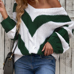 Black Color Block Drop Shoulder Oversize Sweater