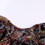 Khaki V-neck Short Sleeve Fashion Print Fantasy Fluttering Blouse