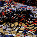 Khaki V-neck Short Sleeve Fashion Print Fantasy Fluttering Blouse