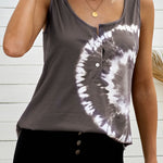 Green Tie-dye Print Tank Top