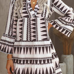 Leopard Print V neck Ruffle Swing Mini Dress