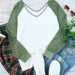 Leopard Print Patchwork Mesh Long Sleeve Top