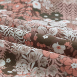 Khaki V-neck Short Sleeve Fashion Print Fantasy Fluttering Blouse