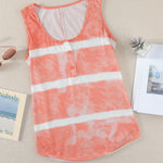 Green Tie-dye Print Tank Top