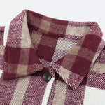 Brown Plaid Print Pocket Women Shacket