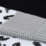 Orange Turtleneck Splicing Chunky Knit Pullover Sweater